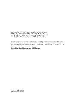 The legacy of Silent Spring - The History of Modern Biomedicine