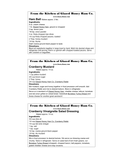 From the Kitchen of Glazed Honey Ham Co. From the Kitchen of