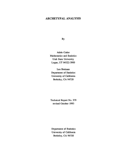 archetypal analysis - University of California, Berkeley