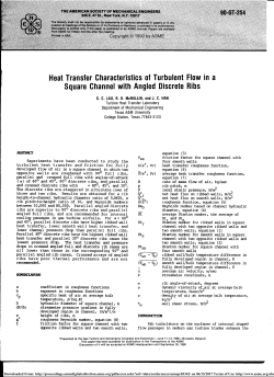 Heat Transfer Characteristics of Turbulent Flow in a Square Channel