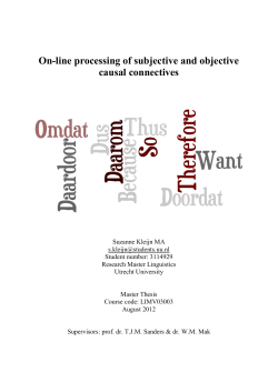 On-line processing of subjective and objective causal connectives