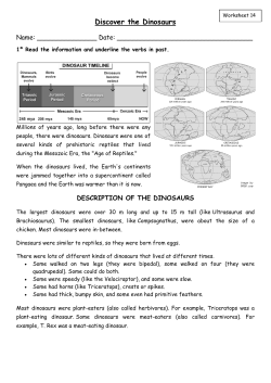 Discover the Dinosaurs - CEIP Benito M&eacute;ndez Tarajano