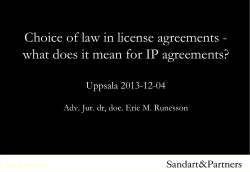 Choice of law in license agreements - what does it mean for IP