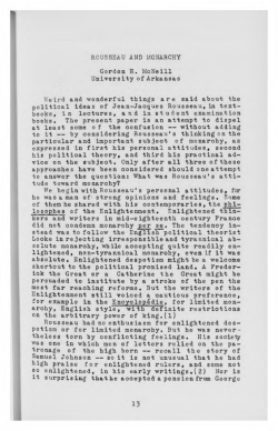 Rousseau and Monarchy - University of Arkansas Libraries