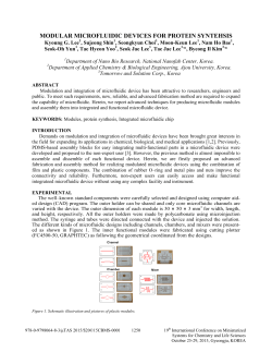 MODULAR MICROFLUIDIC DEVICES FOR PROTEIN SYNTEHSIS