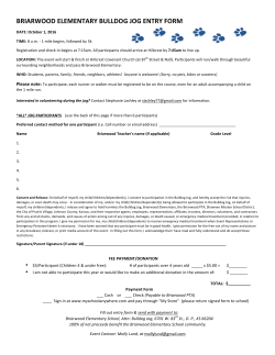 BRIARWOOD ELEMENTARY BULLDOG JOG ENTRY FORM