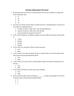 Drivers Education Pre-test