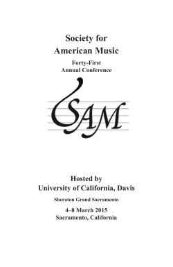 abstracts only - The Society for American Music