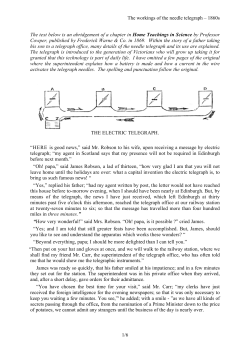 The workings of the needle telegraph &ndash; 1860s 1/6 The text below is