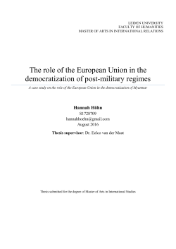 The role of the European Union in the democratization of post