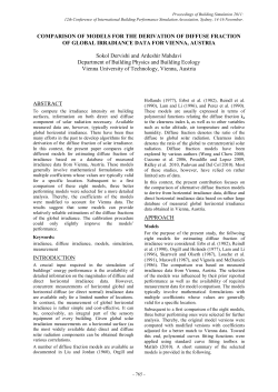 COMPARISON OF MODELS FOR THE DERIVATION OF