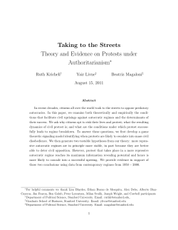 Taking to the Streets Theory and Evidence on Protests under