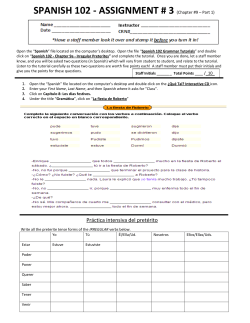 SPANISH 102 - ASSIGNMENT # 3