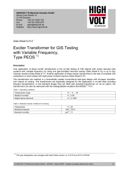 Exciter Transformer for GIS Testing with Variable Frequency, Type