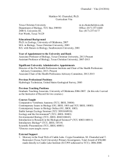 Matthew M - TCU Biology Department