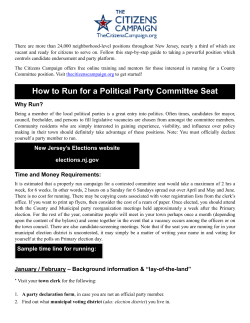 How to Run for a Political Party Committee Seat Guide