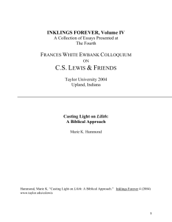 Casting Light on Lilith: A Biblical Approach