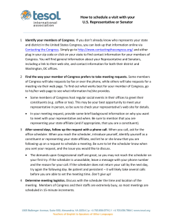 How to schedule a visit with your U.S. Representative or Senator