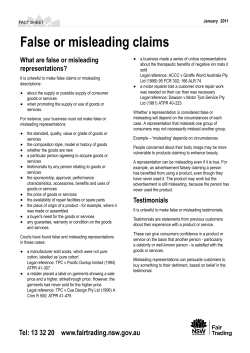 False or misleading claims