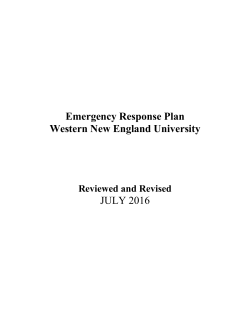 Emergency Response Plan - Western New England University