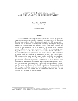Entry into Electoral Races and the Quality of Representation