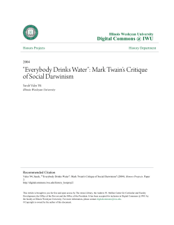 "Everybody Drinks Water": Mark Twain`s Critique of Social Darwinism