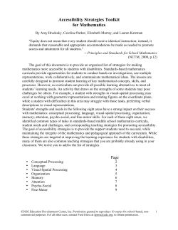 Accessibility Strategies Toolkit for Mathematics