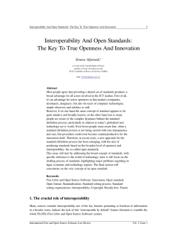 Interoperability And Open Standards