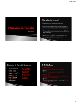 Parallel Structure in Essay Outlines