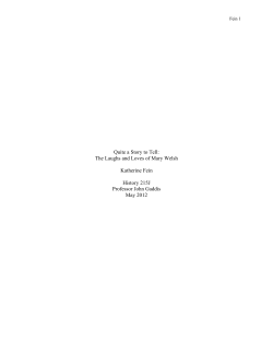 Quite a Story to Tell: The Laughs and Loves of Mary Welsh