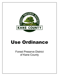 Use Ordinance - Forest Preserve District of Kane County