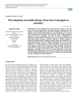 The adoption of mobile phone: How has it changed