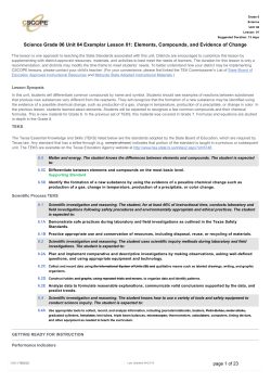 Elements, Compounds, and Evidence of Change