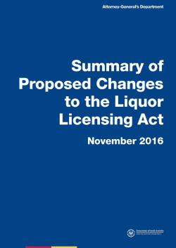 Liquor Licensing Act Changes