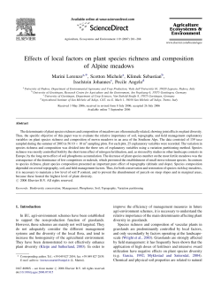 Effects of local factors on plant species richness