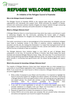 An initiative of the Refugee Council of Australia nitiative of the