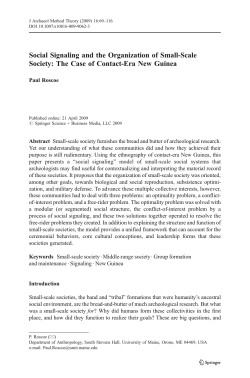 Social Signaling and the Organization of Small