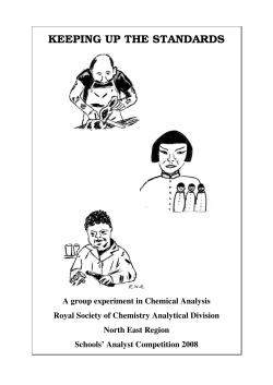 keeping up the standards - Royal Society of Chemistry