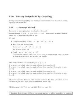 0.10 Solving Inequalities by Graphing