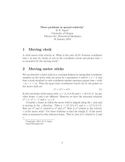 1 Moving clock 2 Moving meter sticks