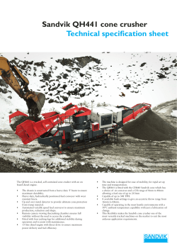 Sandvik QH441 cone crusher Technical specification sheet