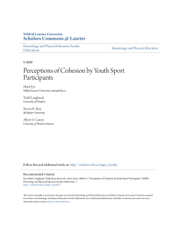Perceptions of Cohesion by Youth Sport Participants