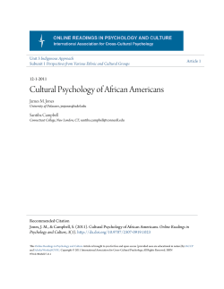 Cultural Psychology of African Americans