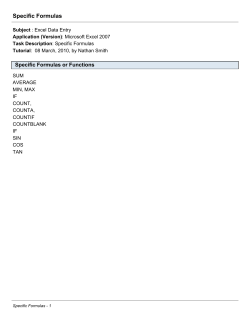Specific Formulas
