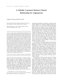 A Globally Consistent Richness-Climate Relationship for Angiosperms