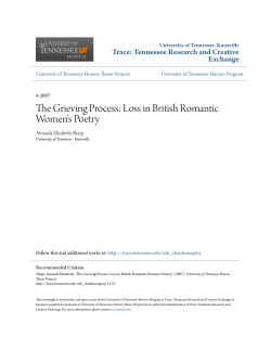 The Grieving Process: Loss in British Romantic Women`s Poetry