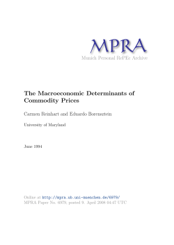 The Macroeconomic Determinants of Commodity Prices