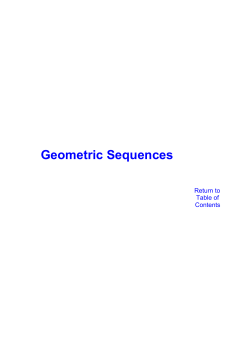 Geometric Sequences