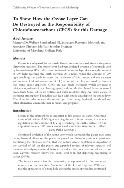 To Show How the Ozone Layer Can Be Destroyed