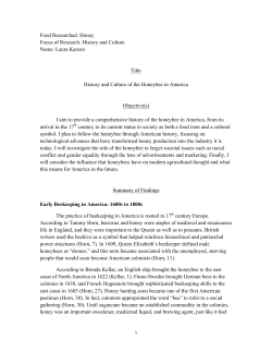 History and Culture of the Honeybee in America